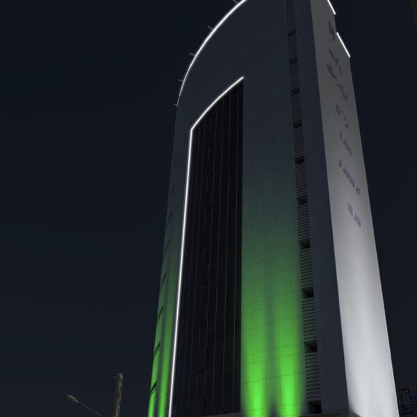 نورپردازی نمای ساختمان بانک صادرات بجنورد