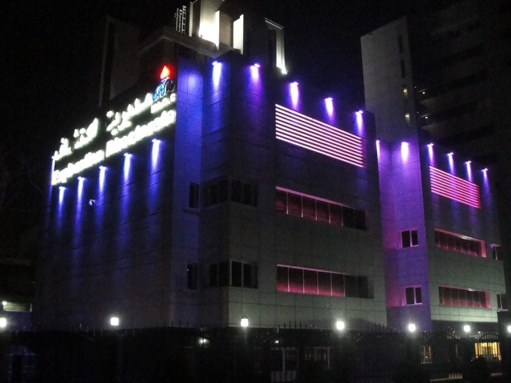 نورپردازی نمای ساختمان مدیریت اکتشاف گاز
