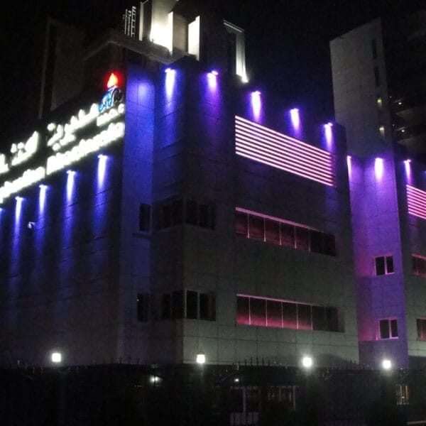 نورپردازی نمای ساختمان مدیریت اکتشاف گاز