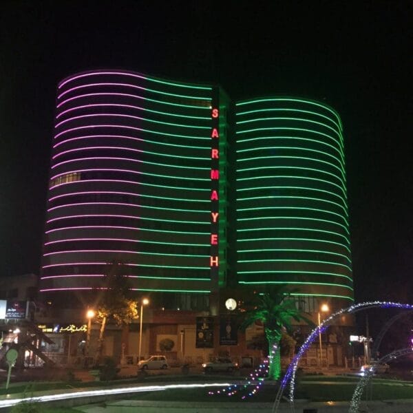 نورپردازی اکتیو ساختمان سرمایه گرگان